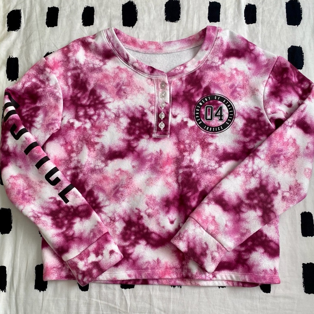 Justice Tie Dye Cropped Sweatshirt